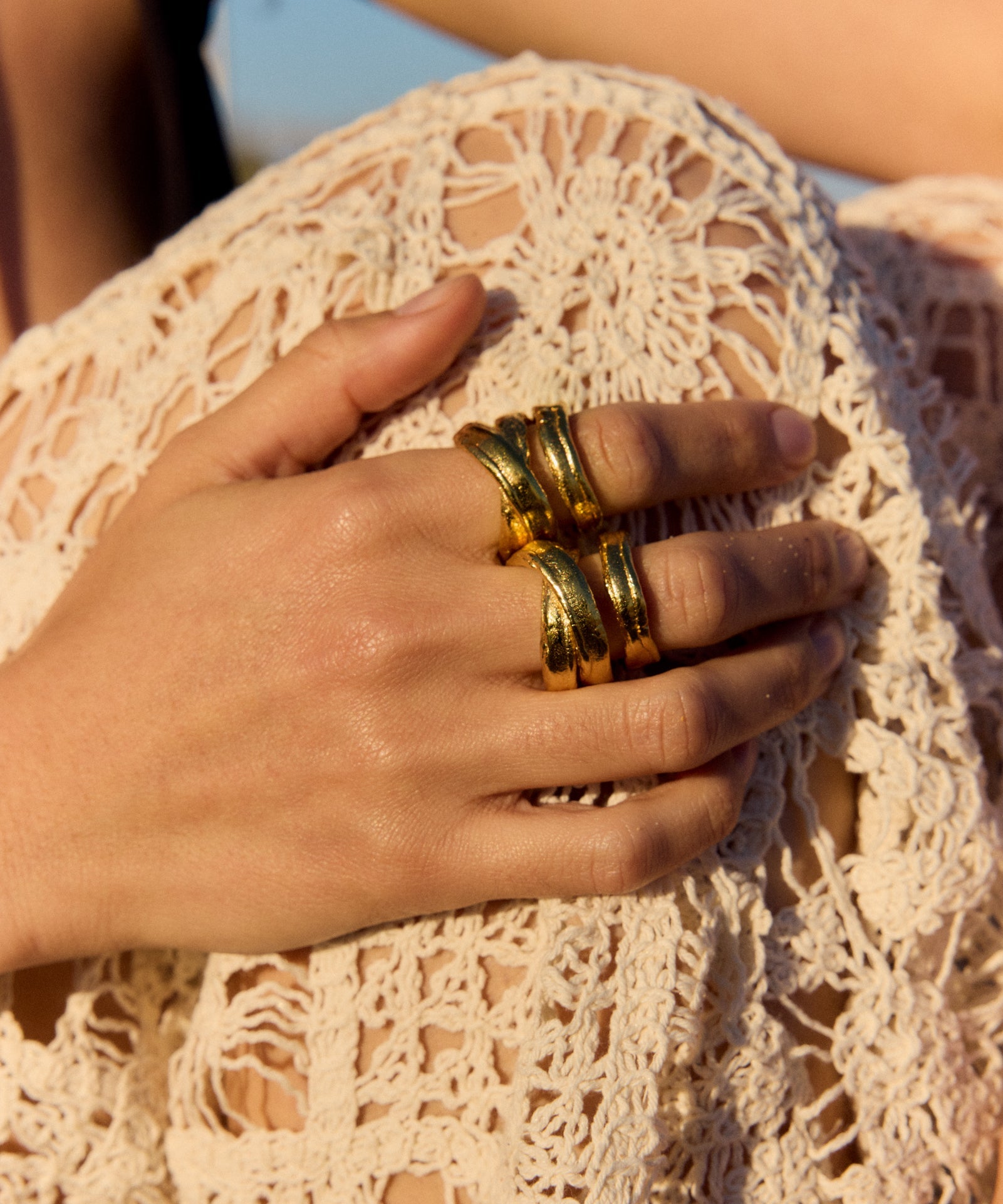 Handmade gold-plated ring
