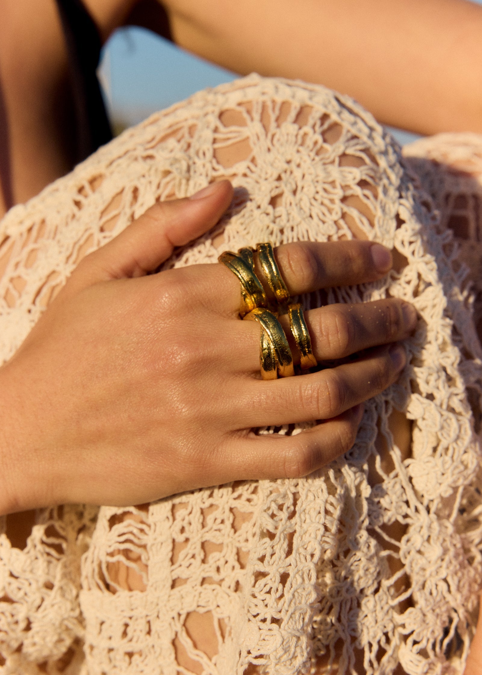 Handmade gold-plated ring