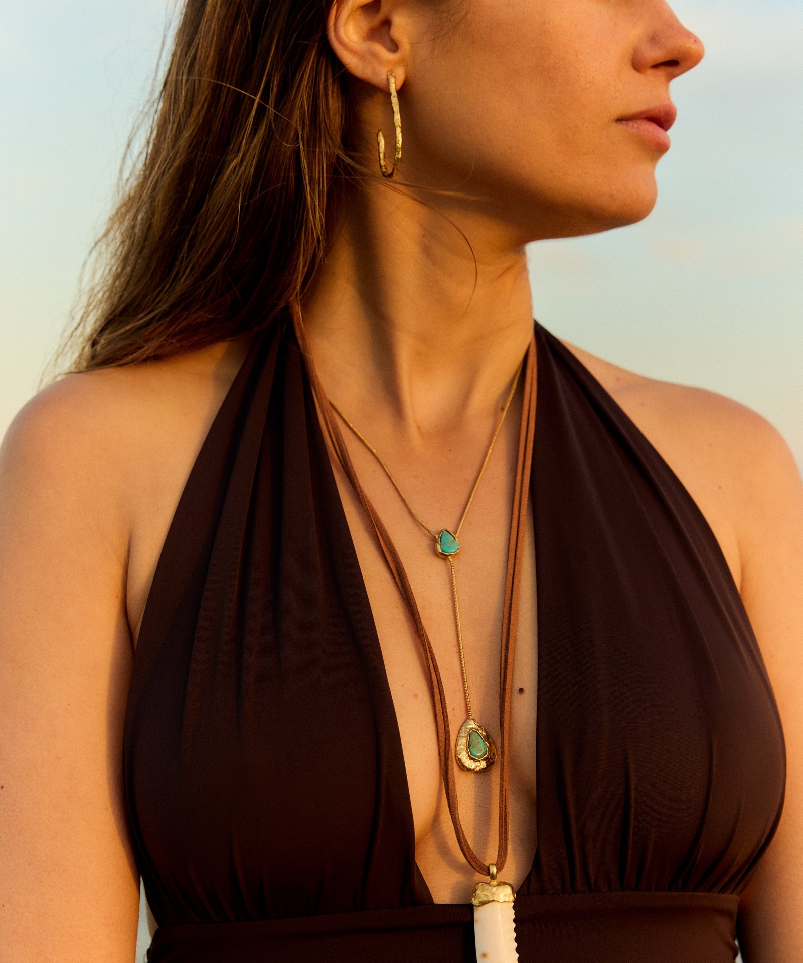 Handmade gold-plated necklace