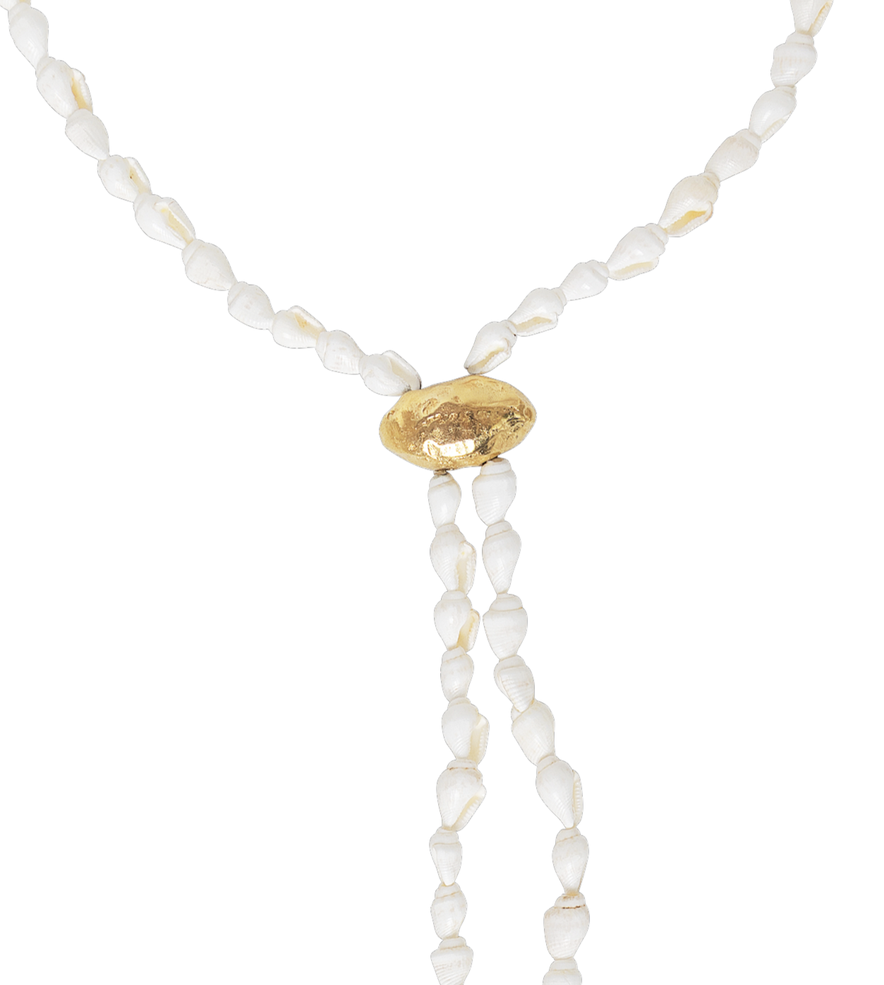 Handmade gold-plated necklace with shells