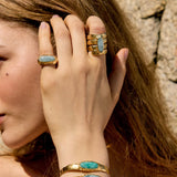 ANILLO AMONITA AGUAMARINA