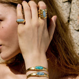 ANILLO AMONITA AGUAMARINA