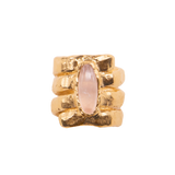 ANILLO AMONITA CUARZO ROSA
