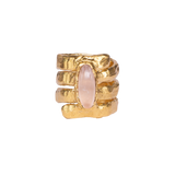 ANILLO AMONITA CUARZO ROSA