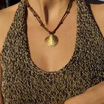 Handmade necklace with gold plated-shell