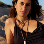 Handmade necklace with raw aquamerine stone. 18k gold plated. Jewelry handcrfated in Barcelona
