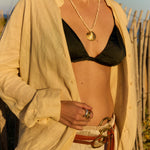 Handmade necklace with gold plated-shell