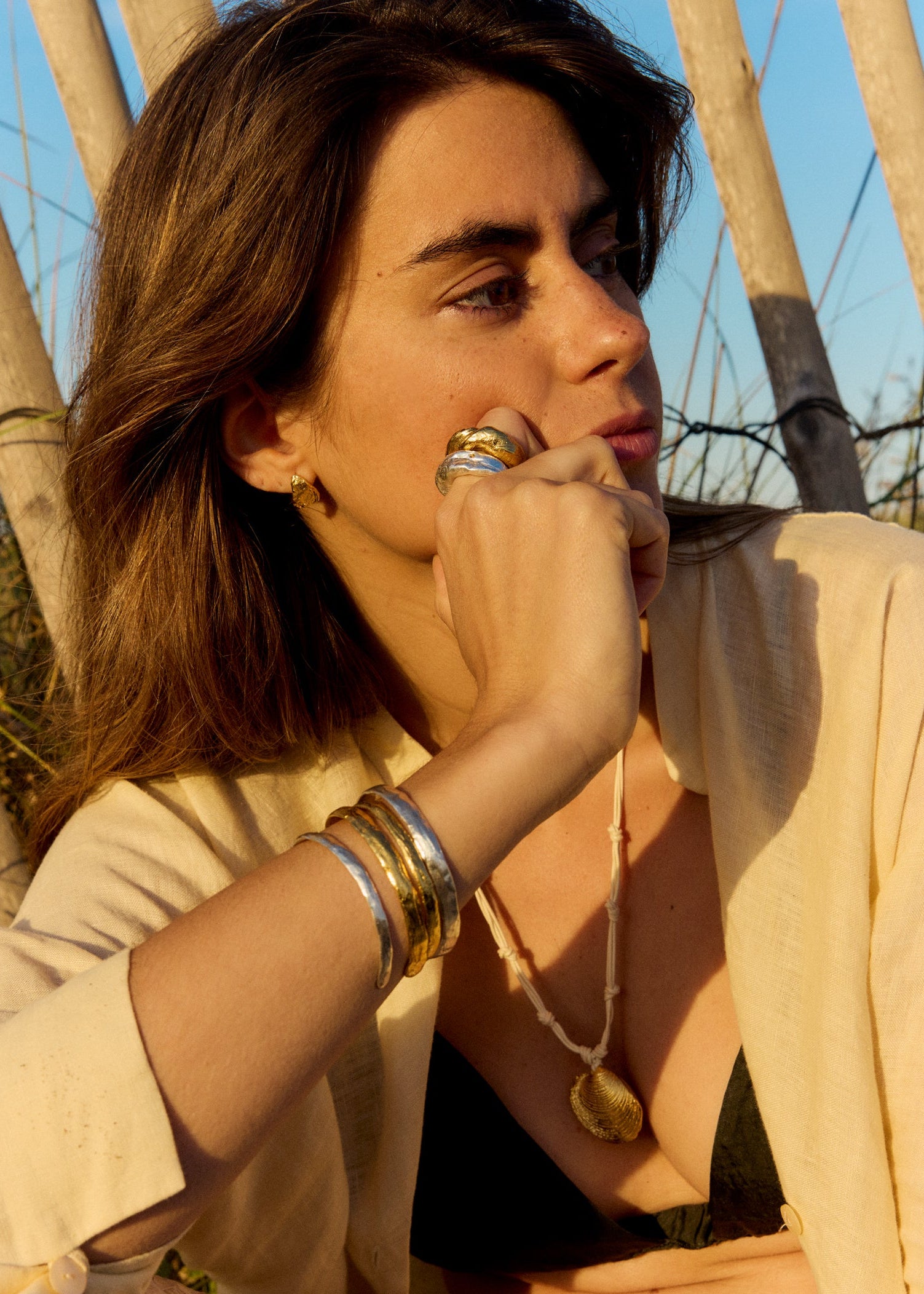 Handmade gold-plated and silver rings