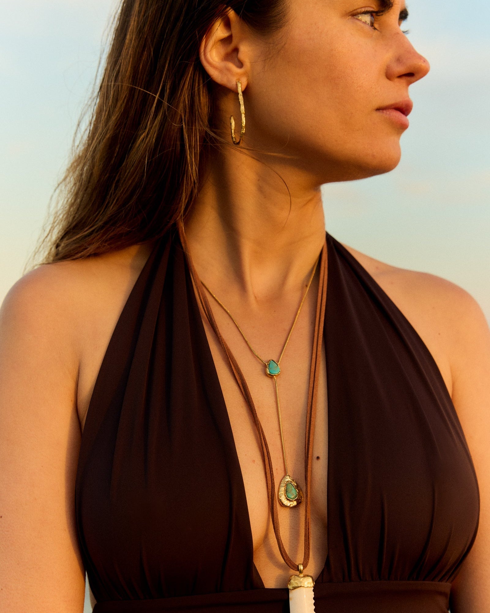 Handmade gold-plated necklace