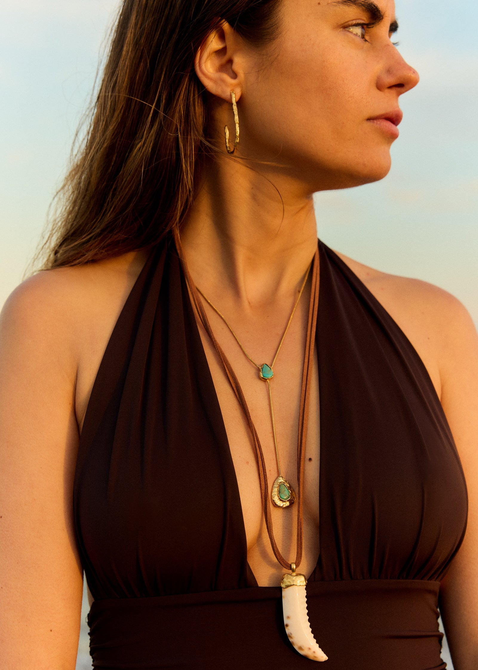 Handmade gold-plated necklace