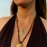 Handmade gold-plated necklace with turquoise stone