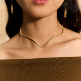 Handcrafted choker. 18k gold plated.