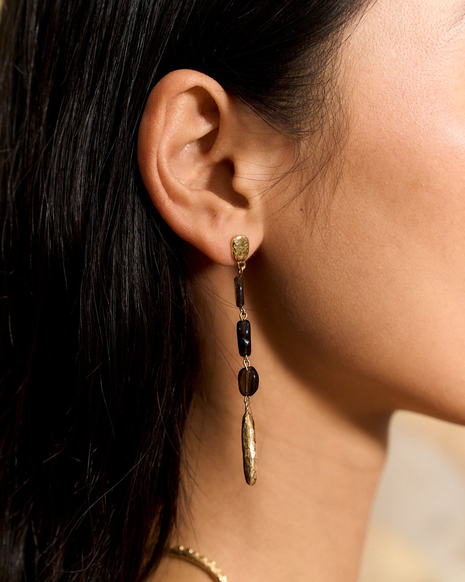 Handmade gold-plated earrings.