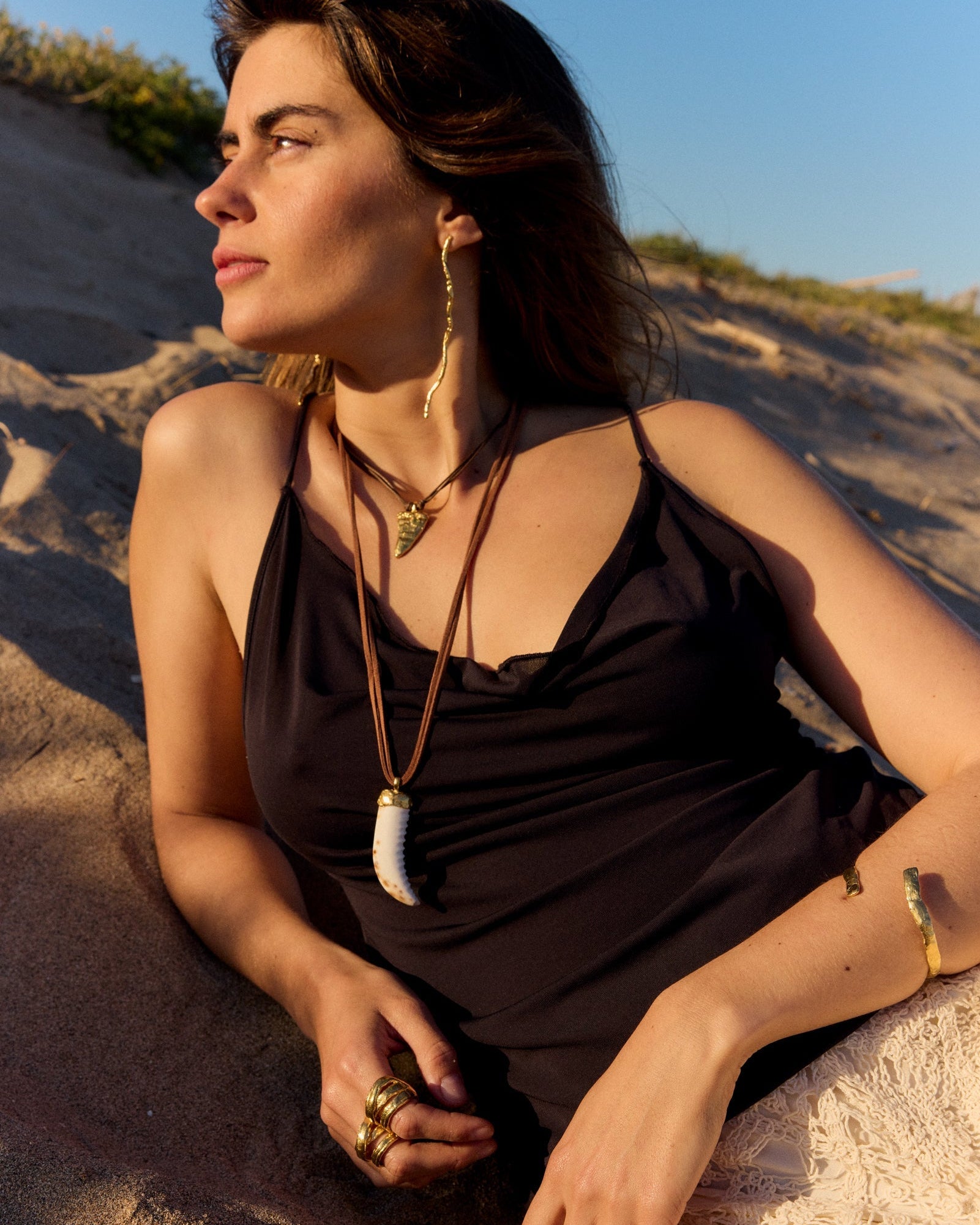 Handmade gold-plated earrings.