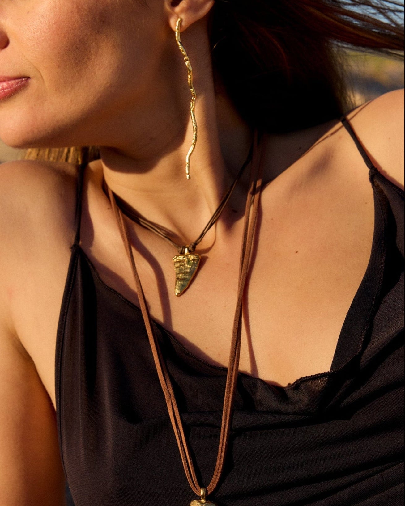Handmade gold-plated earrings.