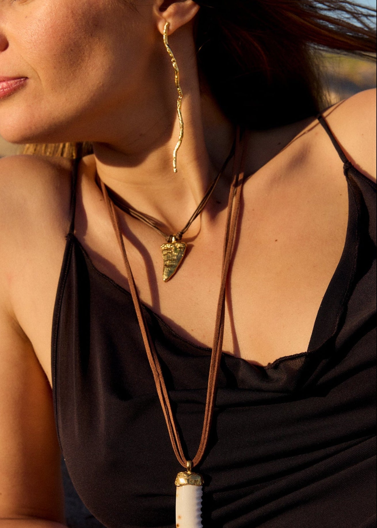 Handmade gold-plated earrings.