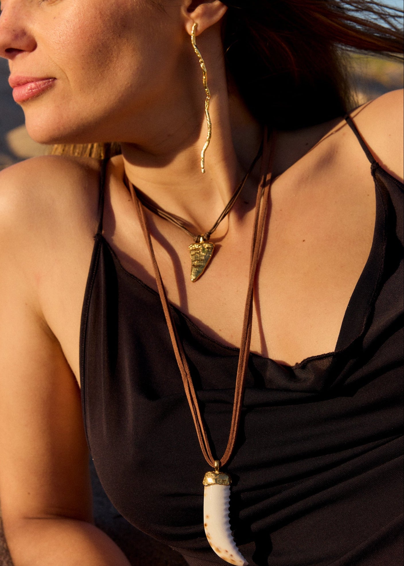 Handmade gold-plated earrings.