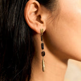 handcrafted earrings with smoky quartz stones