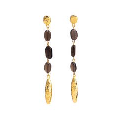 handcrafted earrings with smoky quartz stones