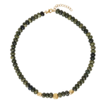 handcrafted necklace with jade stones