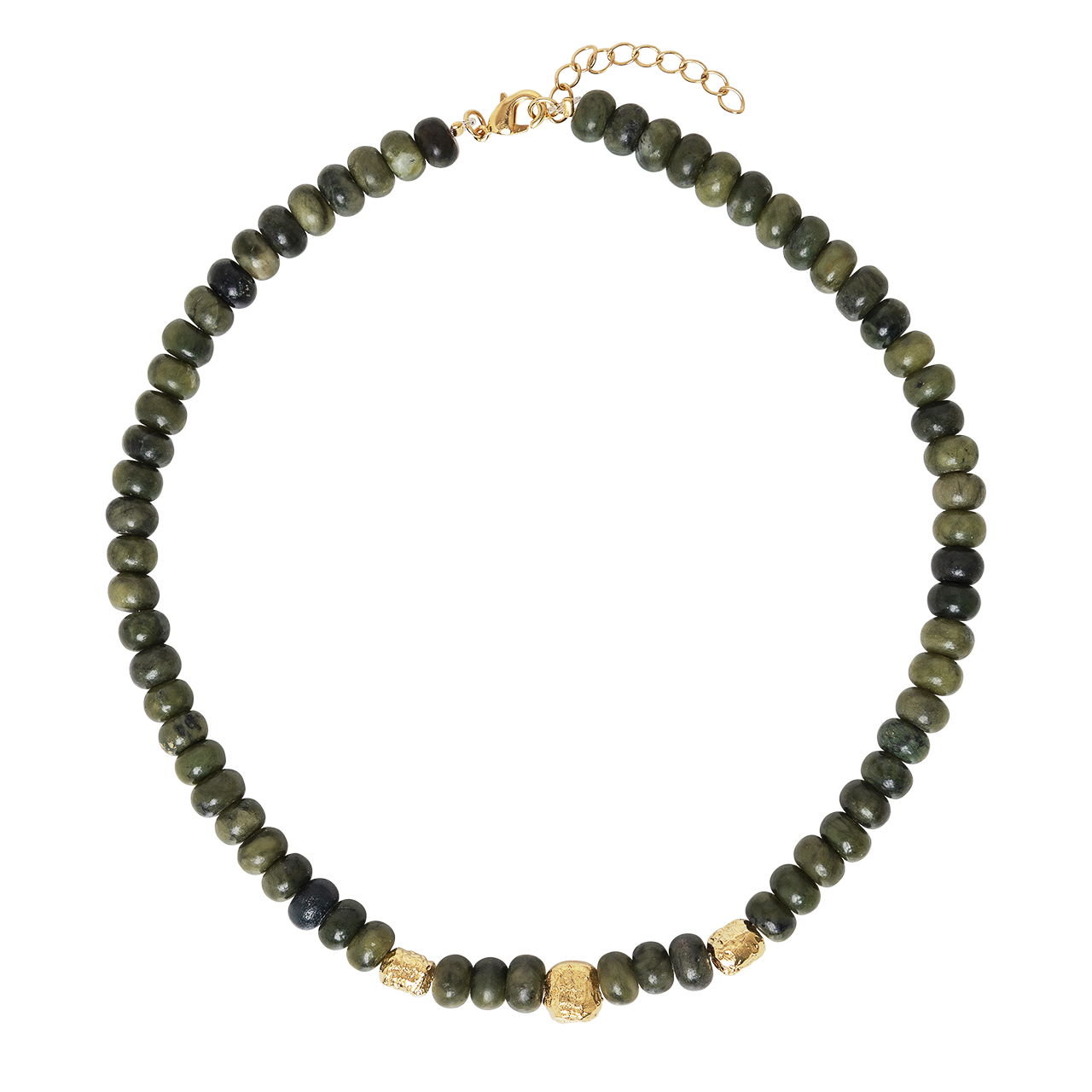 handcrafted necklace with jade stones