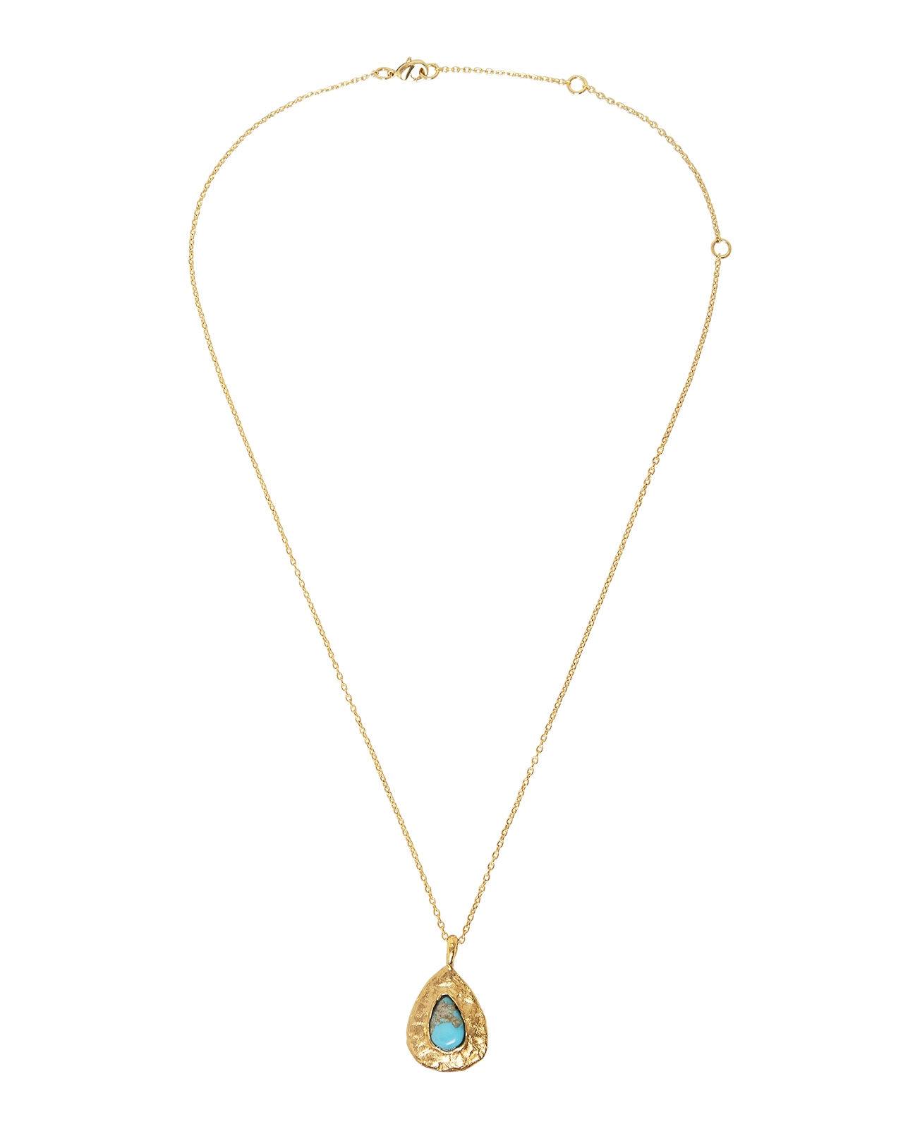 Handmade gold-plated necklace with turquoise stone