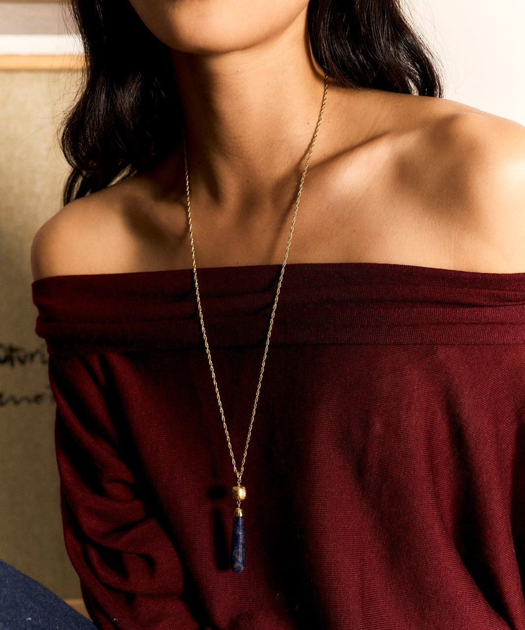 handcrafted necklace with sodalite stone