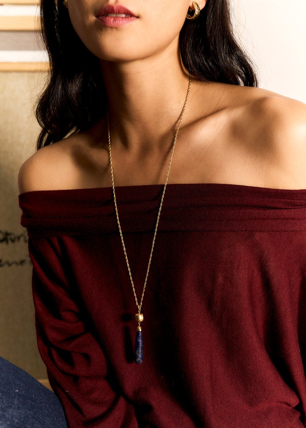 handcrafted necklace with sodalite stone