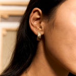 gold plated earrings with handcrafted texture